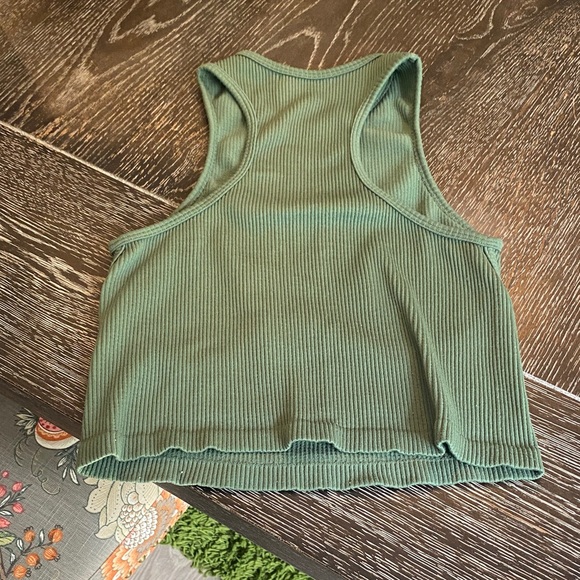 Double Zero Green Ribbed Crop Top - Picture 5 of 11